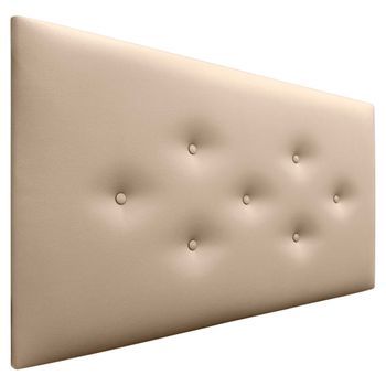 Dhome Cabecero De Polipiel Con 3 Hileras Intercaladas De Botones Cabezal Tapizado Cama Lujo (champán, 105cm)
