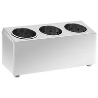 soporte para cubiertos 3 rejillas acero inoxidable rectangular vidaxl