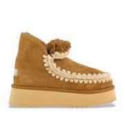 mou para mujer mufw681000a botines de piel mini eskimo platform marron 38 8 a 10cm ninguno casual