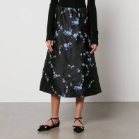 ganni floral-jacquard midi skirt - eu 36uk 8