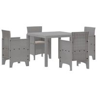 conjunto de comedor de jardin 5 uds gris claro polipropileno vidaxl