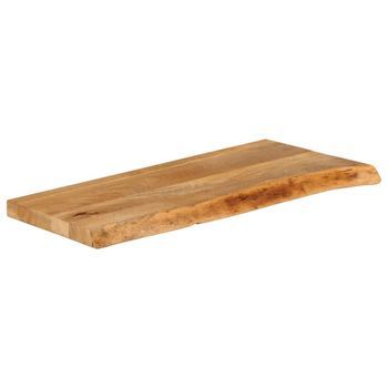 Tablero De Mesa | Tablero De Escritorio | Superficie De Mesa Borde Natural Madera Maciza Mango 70x40x2,5 Cm