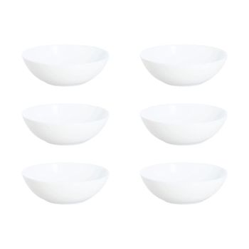 Set 6 boles vidrio opal blanco 16 cm