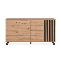 aparador 3 puertas y 4 cajones decoracion roble artesanal l160 cm