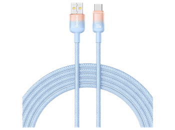 Cable USB - Baseus Dura, USB-A a USB-C, 200 cm, 100W, Carga rápida, Ultrarresistente, Azul