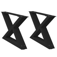patas para mesapierna de mesa de centro 2 uds acero negro 60x30-313cm
