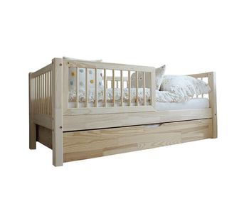 Cama 90x190 con barandilla somier y cajón sybil madera