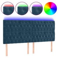 cabecerocabecero camapanel de cabecera con luces led terciopelo azul oscuro 180x7x118128 cm