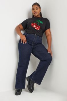 Yours Vaquero De Pata Ancha Añil, Mujer Curvy Y Tallas Grandes, Yours