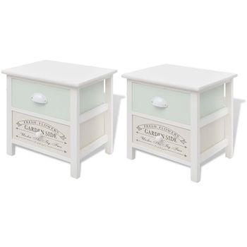 Mesita De Noche 28x38x38 Cm Madera - Blanco