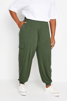 Yours Joggers Bombachos Caqui Con Bolsillos Cargo, Mujer Curvy Y Tallas Grandes, Yours