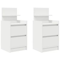 mesillas de noche con 2 cajones 2 uds blanco 38x34x80 cm vidaxl