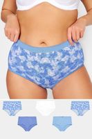 yours juego 5 bragas algodon blancas y azules con mariposas