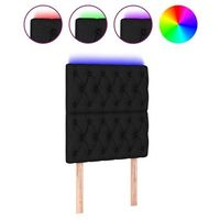 cabecero cama  panel de cabecera con luces led tela negro 80x7x118128 cm