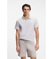 boss para hombre 50507814 polo de pique con logo estampado gris m casual algodon manga corta