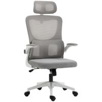 vinsetto silla de oficina giratoria 360 con apoyo para cabeza ajustable y soporte lumbar - altura del asiento ajustable gris   aosom espana
