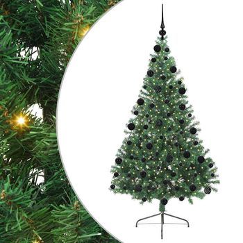 Árbol De Navidad | Decoraciones De Navidad Artificial Preiluminado Verde 210 Cm Pvc