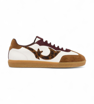 BA&SH para mujer. 2H24LCRE Zapatillas de Piel Leopard blanco (36), Plano, Cordones, Casual