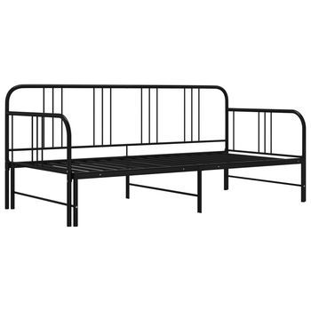 Estructura De Sofá Cama Extraíble Metal Negro 90x200 Cm