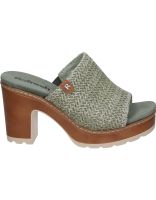 sandalias de tacon para mujer refresh 172703 color verde khaki 36