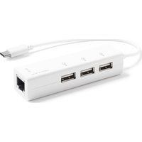 techlink usb type-c to usb-a 3-port hub with ethernet - 015 m