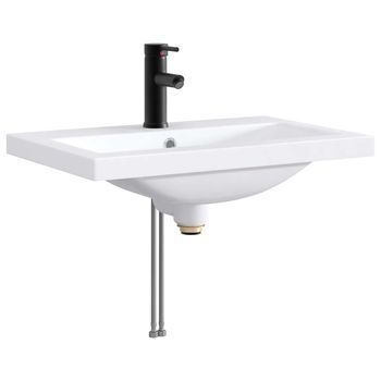 Lavabo De Baño Negro Mate 61 X 40 X 16,5 Cm Metal Vidaxl