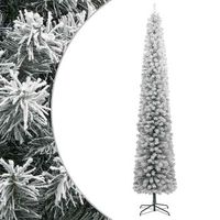 arbol navidad estrecho con soporte y nieve artificial pvc 300cm vidaxl