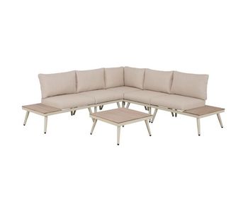 Set de jardín biarritz con sofá y mesa de centro color blanco