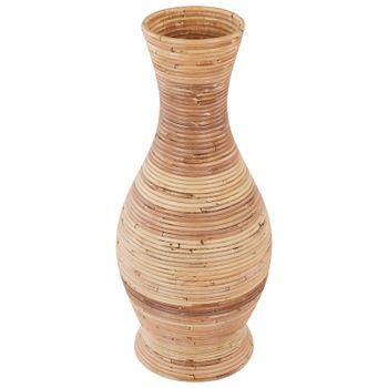 Jarrón Decorativo De Ratán 70 Cm Natural Estilo Boho Rústico Trinisa