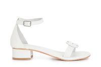 sandalias de piel cerradas por detras white