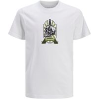jack  jones camiseta 12263213 jorseven skull tee ss crew neck sn jnr bright white para nino