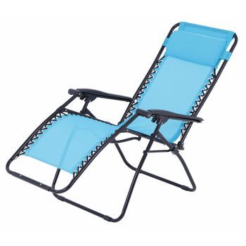 Sillón De Relajación De Jardín - Multi Posiciones Y Cómodo | Ligero Y Plegable | Azul | Trendyflair