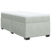 cama individual  cama de adulto  cama box spring con colchon terciopelo gris claro 100x200 cm