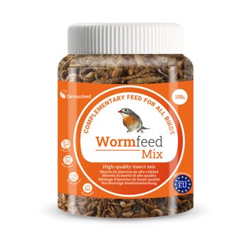 Wormfeed Mix - Combinación de Insectos Alta Calidad 250 g - Mezcla de Larvas de Tenebrio y Mosca para Aves, Reptiles, Roedores y Peces - Alto en Proteínas y con Omega 3 y 6 - Producción Europea -
