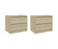vidaxl mesitas de noche 2 uds contrachapado roble sonoma 50x39x435 cm