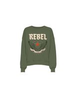 sudadera only onllayla ls wings o-neck loden green mujer