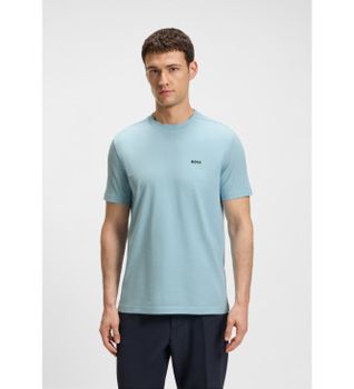 BOSS para hombre. 50506373 Camiseta Contraste azul (M), Casual, Algodón, Manga corta