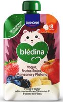 bledina pouch yogur frutos rojos manzana y platano 8m 100 gr