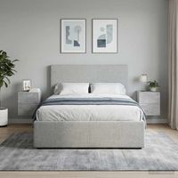 mesita de noche de pared - dormitorio - madera de ingenieria - gris hormigon 33x345x40cm