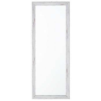 Espejo De Pared Aspecto Madera Blanco 50 X 130 Cm Rectangular Vertical Minimalista Escandinavo Benon