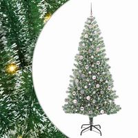 arbol de navidad artificial nevado con luz led verde y 210 cm vidaxl