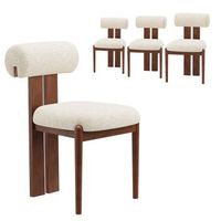 set de 6 sillas de comedor smartue respaldo cilindrico 50x615x785cm - beige