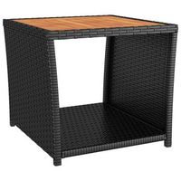 mesa de centromesa auxiliarmesa de cafe ratan negro y superficie madera maciza acacia