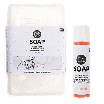 Jabón Opaco Para Moldear 100% Vegano - 250 G + Tinte De Jabón Naranja