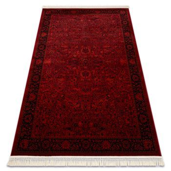 Orient 5125 Alfombra Burdeos / Negra Marco, Clásico, Ornamento, Con F 200x290 Cm