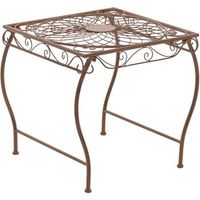 mesa de jardin zarina metal marron antiguo 45x49x46 cm clp