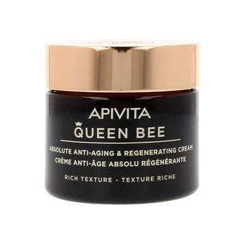 Apivita Queen Bee Crema Antienvejecimiento Holística Rica, 1 Envase De 50 Ml, Complemento Para Fortalecer El Cabello