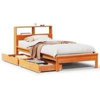 sofa con estanteria sin colchon madera maciza marron 90x200 cm vidaxl
