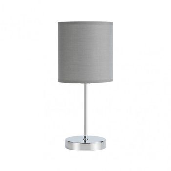 Sobremesa chanza 1xe14 cromo c/pantalla gris 37x16x16 cm