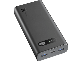 Powerbank - CellularLine Fast, 20000 mAh, 20 W, Hasta 144h de carga, USB C, A, Negro